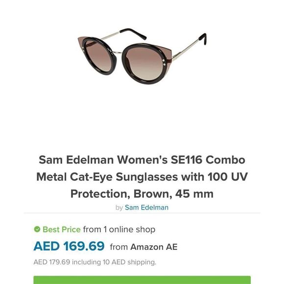 Sam Edelman womens SE116 Combo Metal UV Protective Cat-Eye Sunglasses main image 8